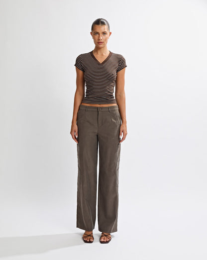 Peta Trousers Mocha Cropped