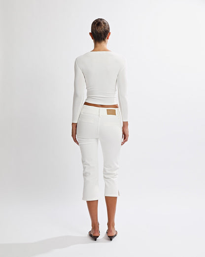 Samantha Quarter Sleeve Top White