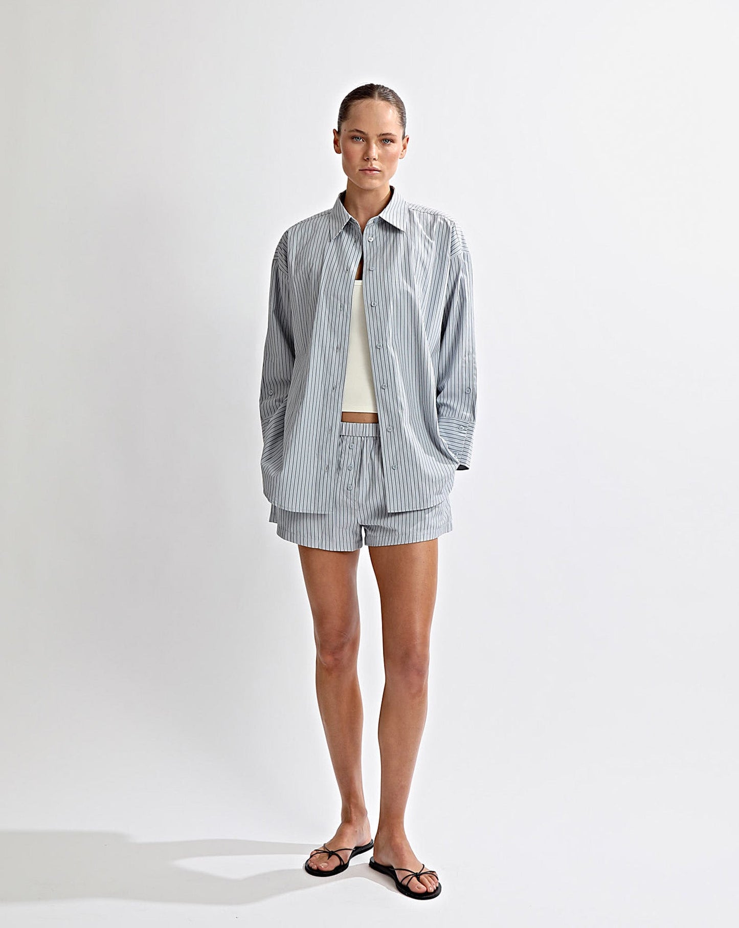 Rowan Shorts Grey Stripe
