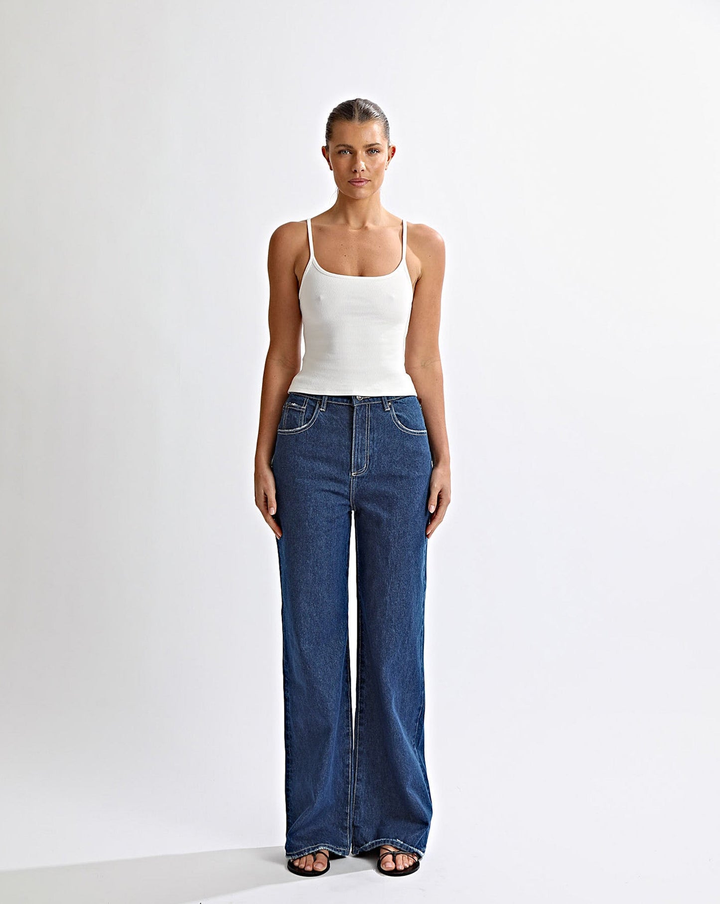 Harley High Rise Jeans Vintage Blue Cropped
