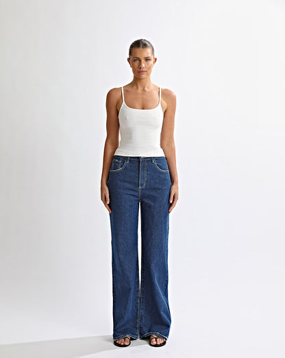 Harley High Rise Jeans Vintage Blue Cropped