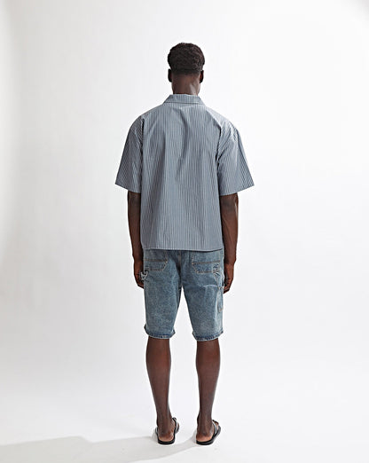 Theo Short Sleeve Shirt Steel Stripe
