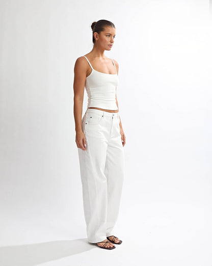 Toby Jeans White Cropped