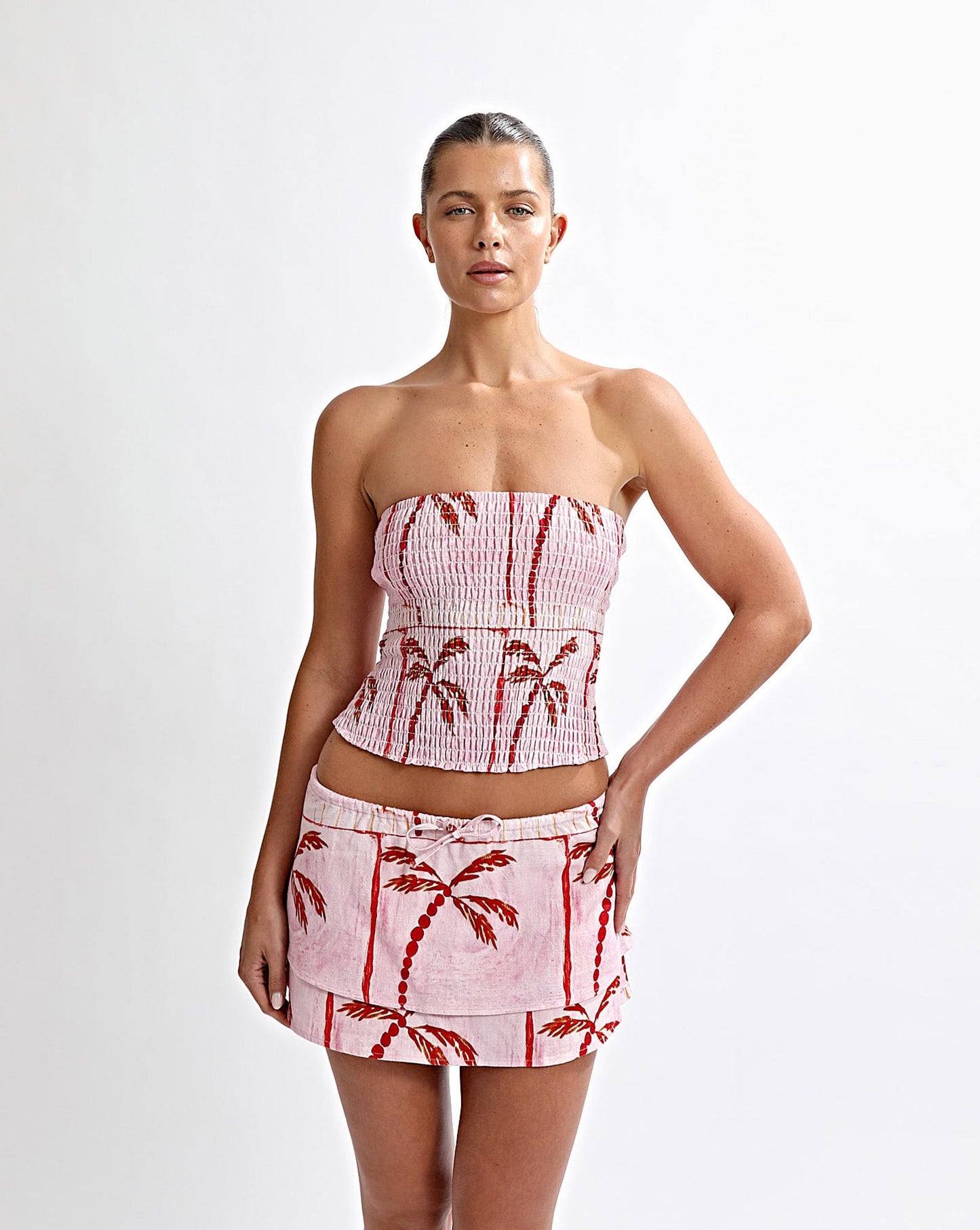 Lola Strapless Top Pink Tonic