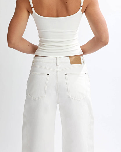 Toby Jeans White Cropped