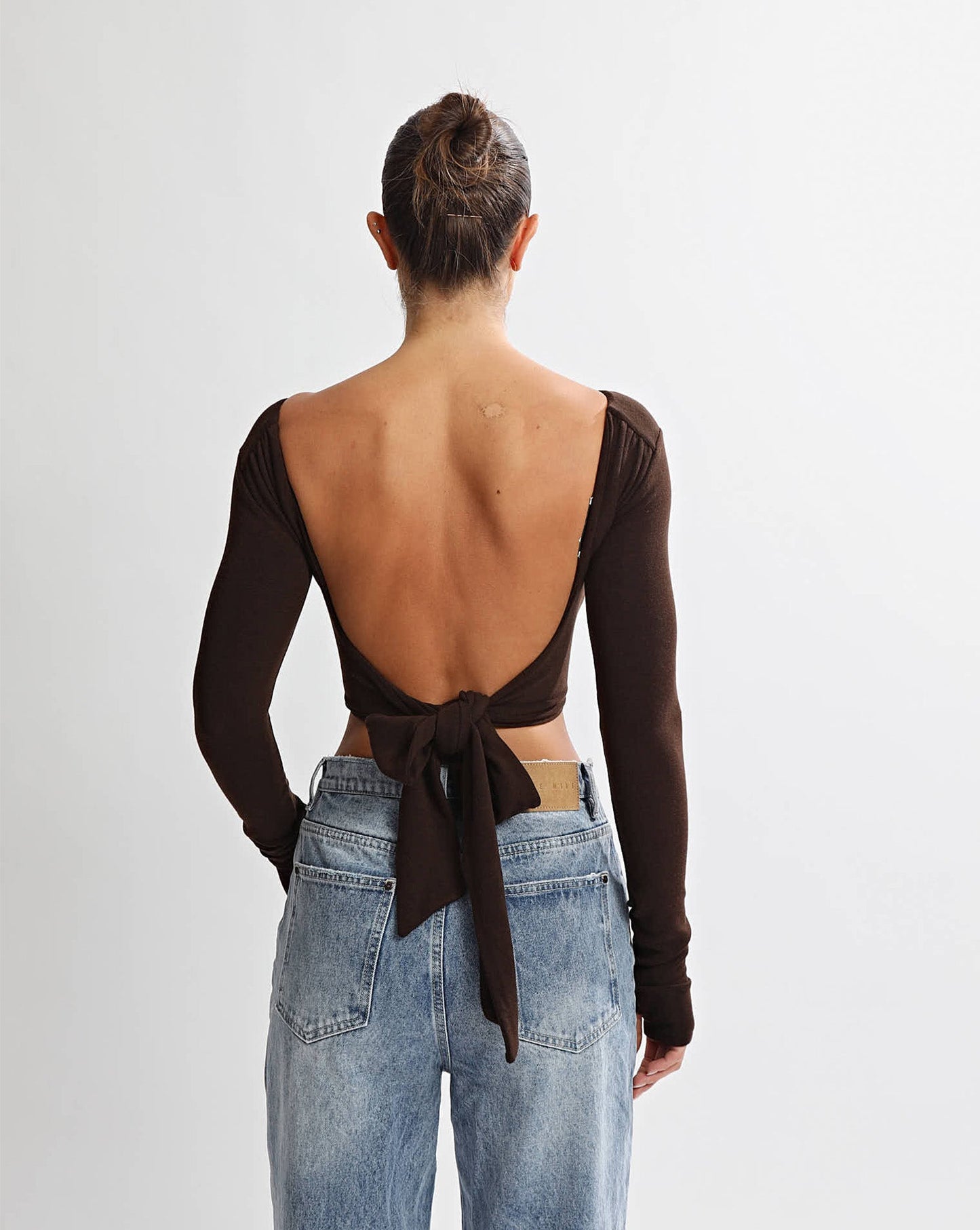 Ezra Long Sleeve Top Brown