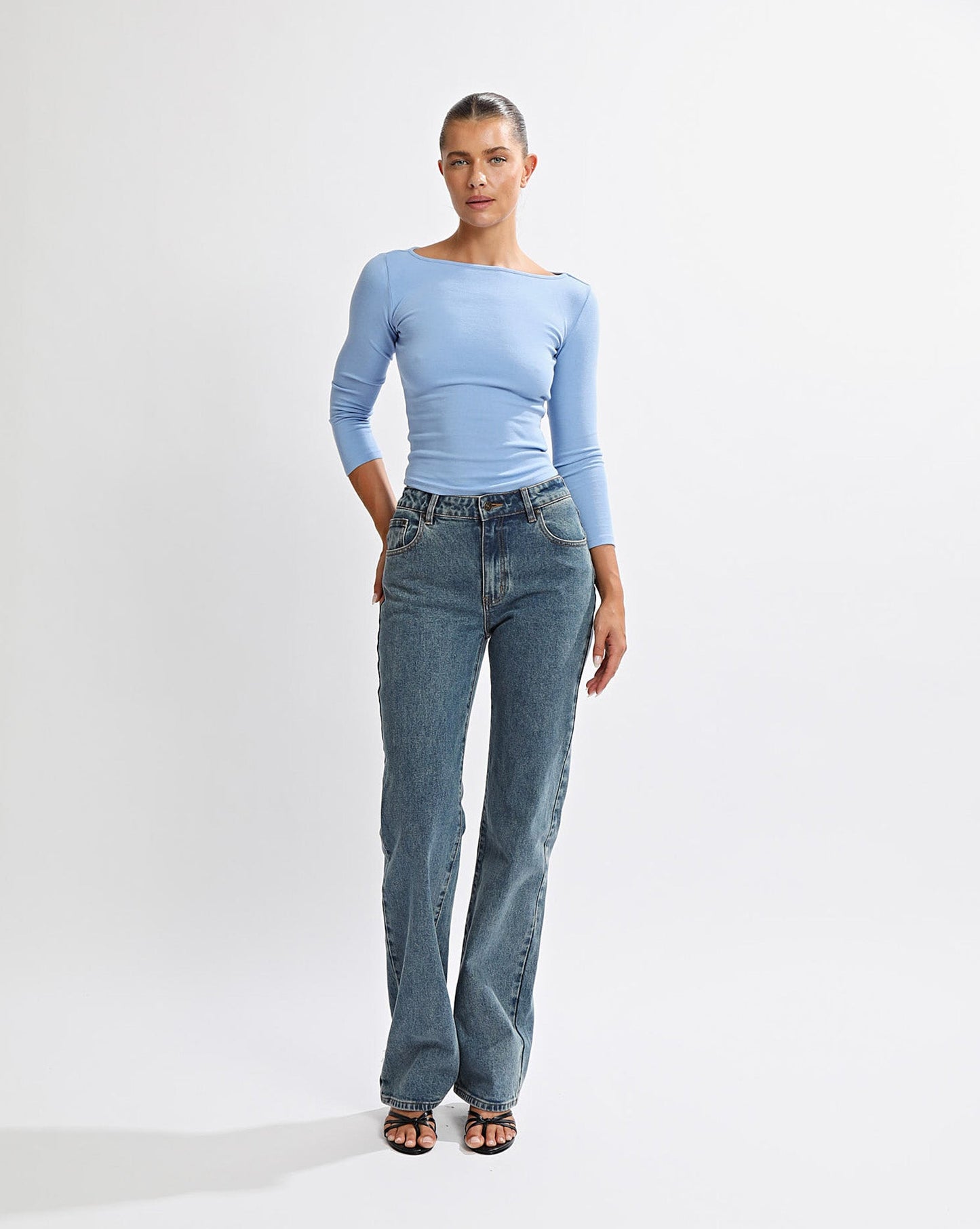 Samantha Quarter Sleeve Top Azzure