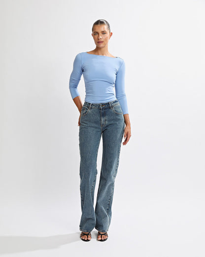 Samantha Quarter Sleeve Top Azzure