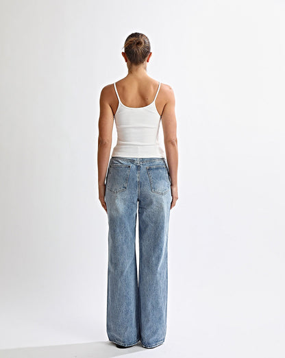 Harley High Rise Jeans Mid Blue