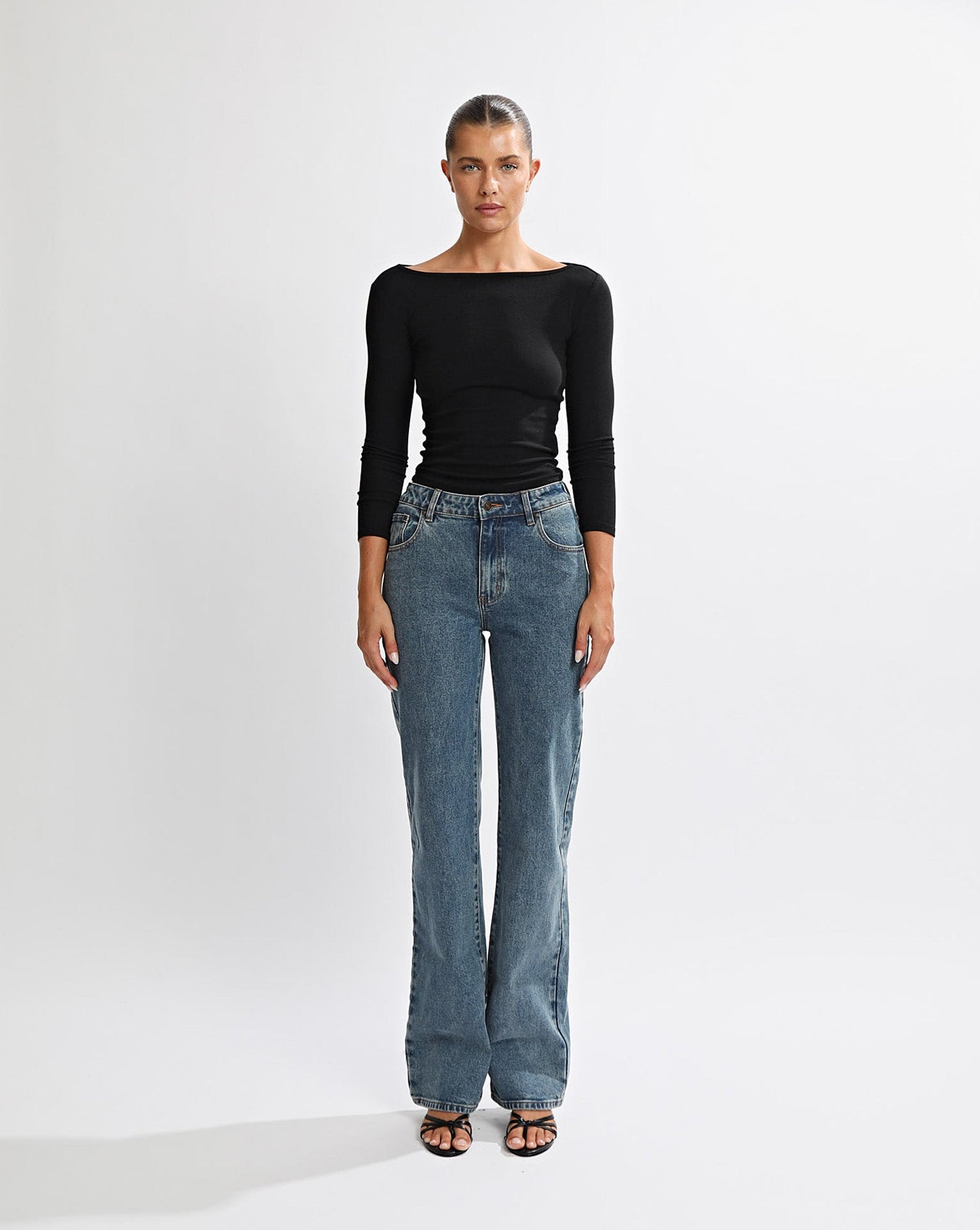 Samantha Quarter Sleeve Top Black