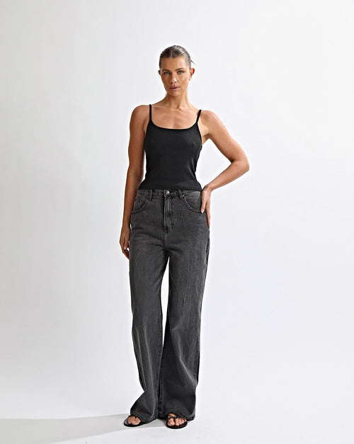 Harley High Rise Jeans Black Cropped