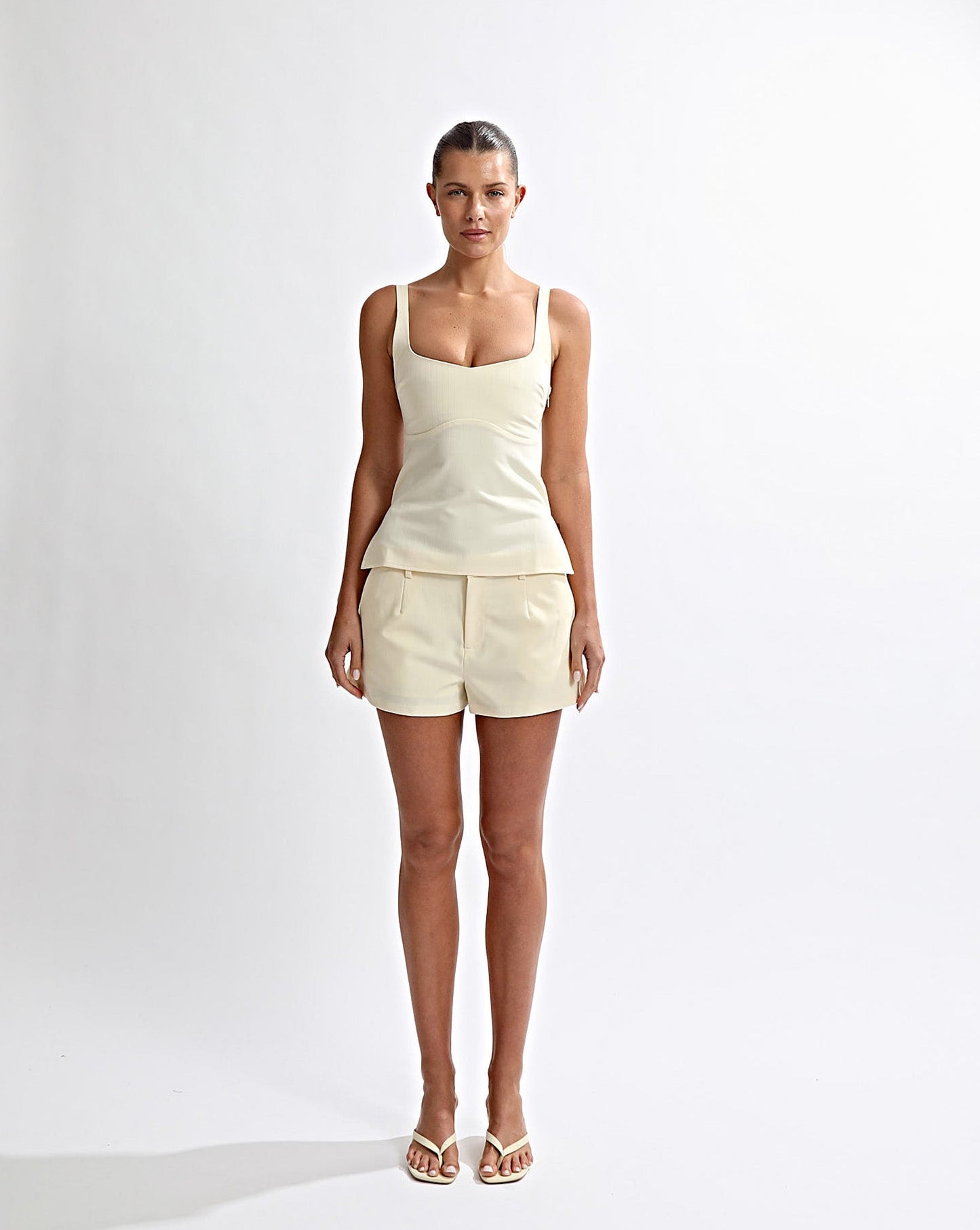 Luca Shorts Pale Yellow Stripe