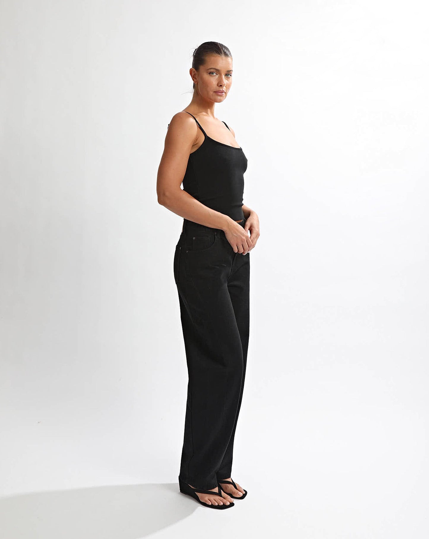 Toby Jeans Black Cropped