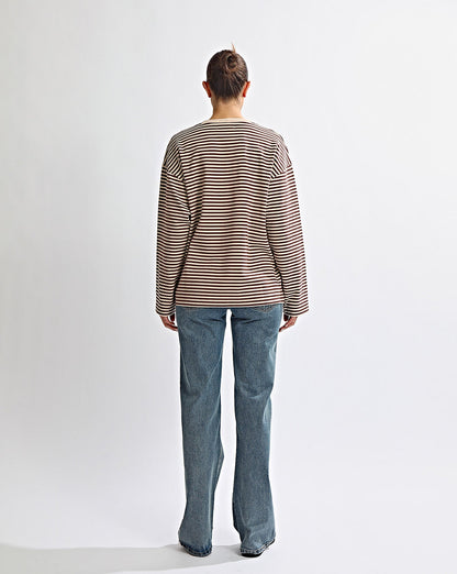 Milan Long Sleeve Top Coffee/Cream