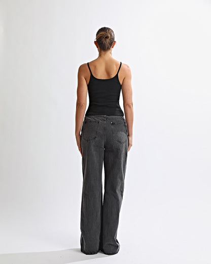 Harley High Rise Jeans Black Cropped