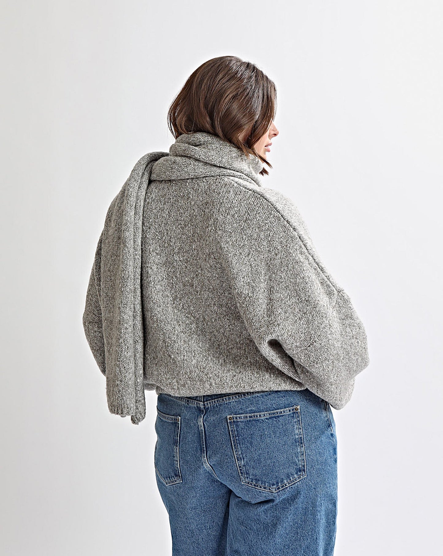 Elliot Knit Scarf Grey Marl