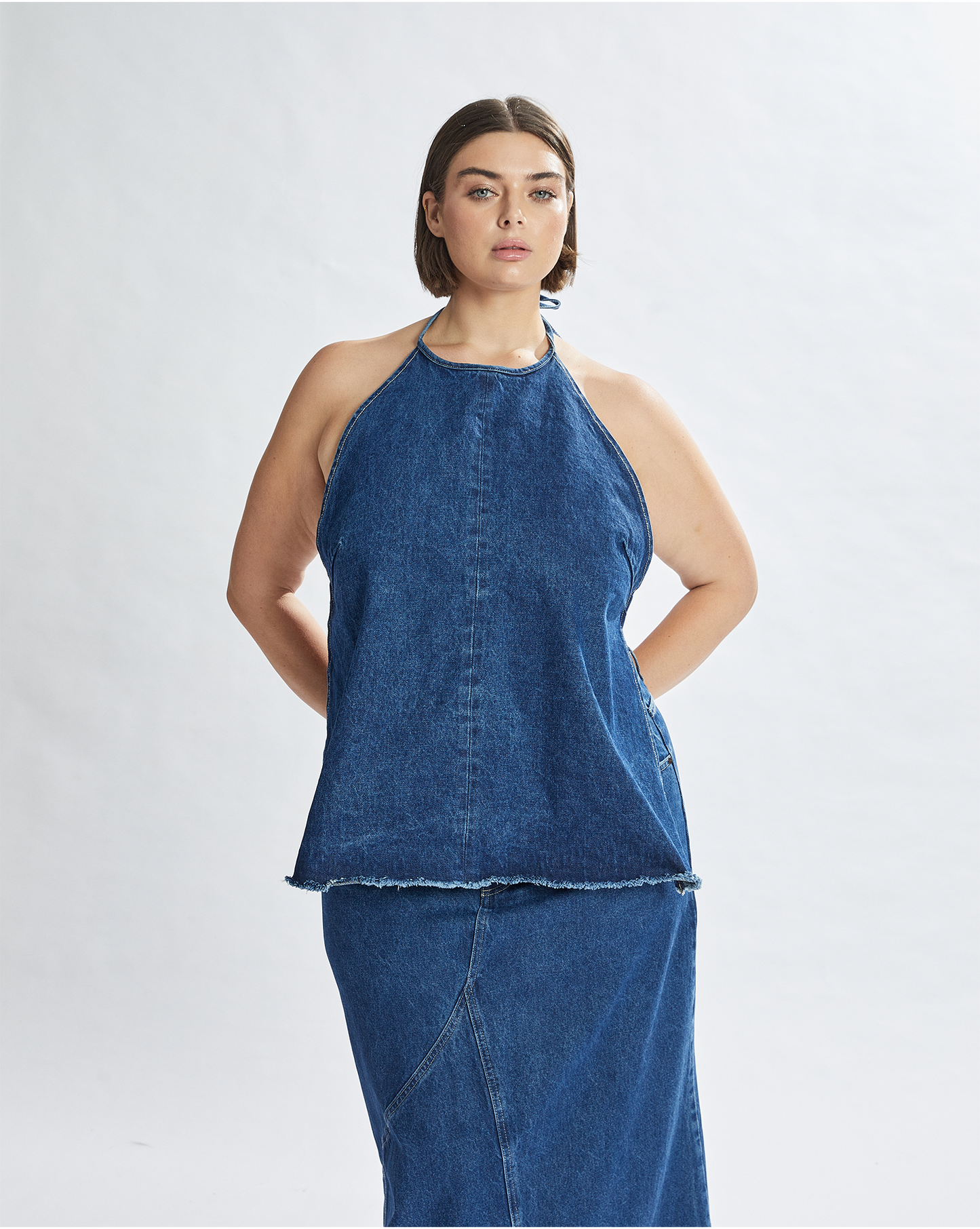 Harley Denim Halter Top Vintage Blue