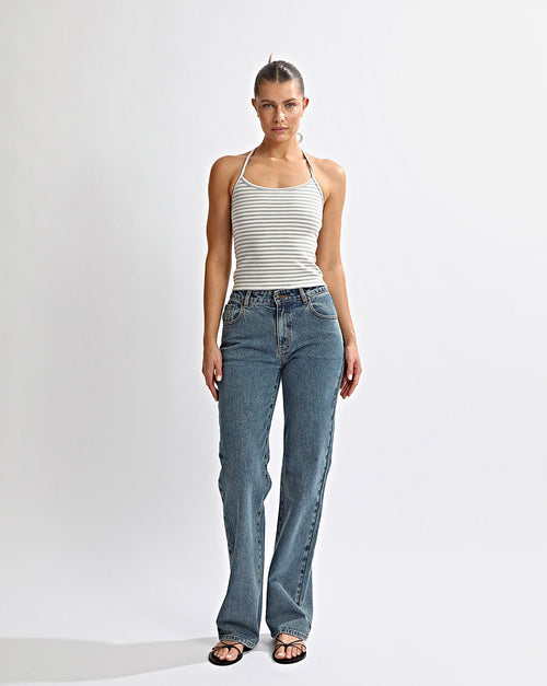 Milan Halter Tank Grey/White