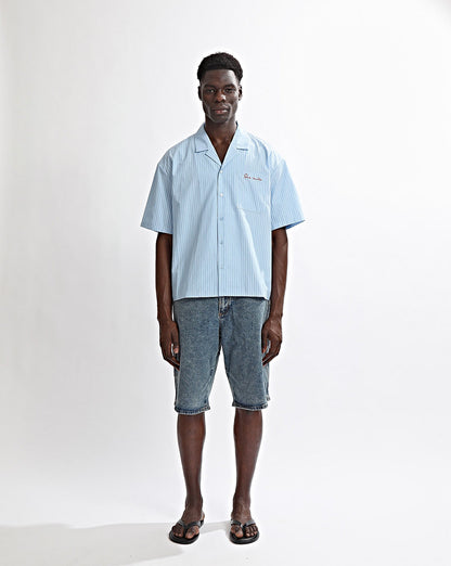 Theo Short Sleeve Shirt Blue Stripe