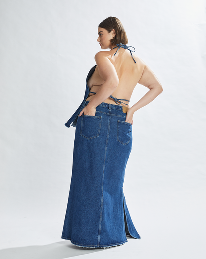 Harley Denim Halter Top Vintage Blue