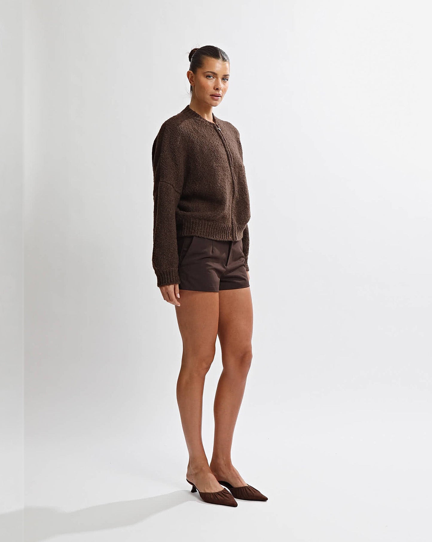 Elliot Knit Zip Jumper Chocolate