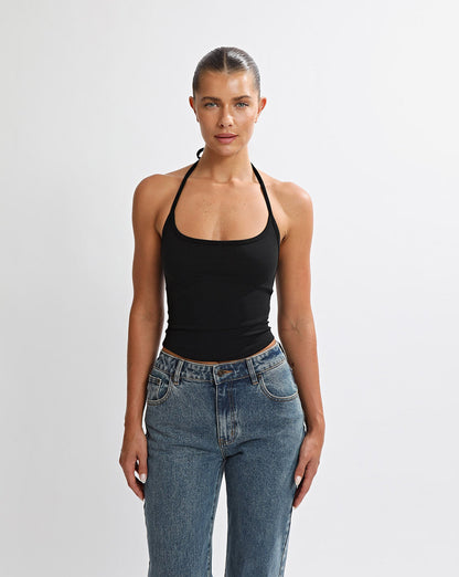 Anna Halter Tank Black