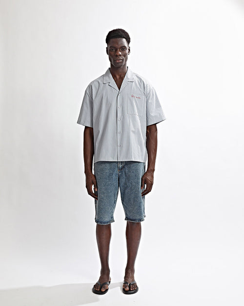 Theo Short Sleeve Shirt Grey Stripe