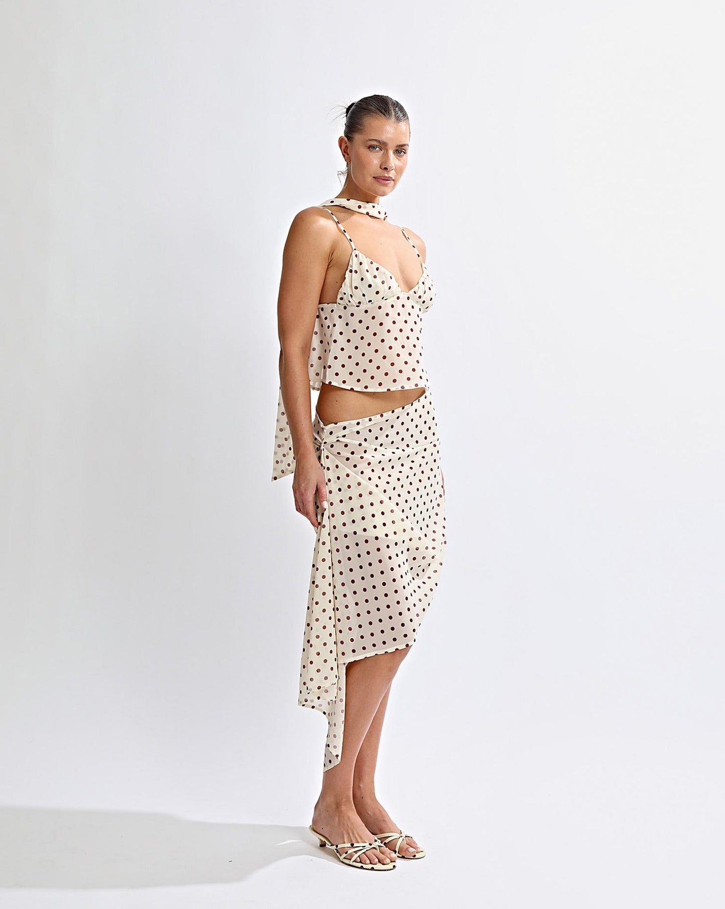 Adriana Top Yellow Polka