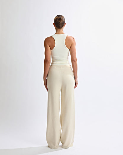 Dion Knit Pants Cream Cropped