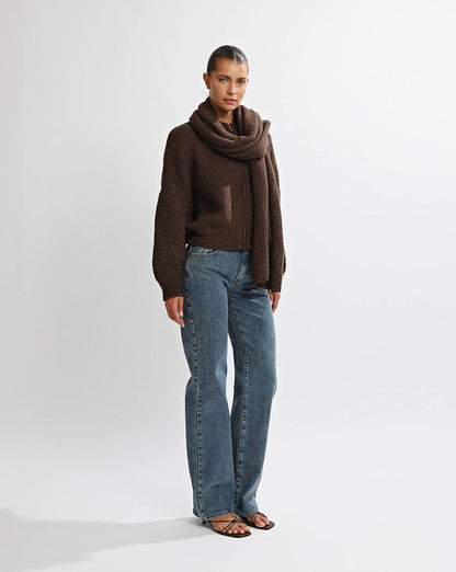 Elliot Knit Scarf Chocolate