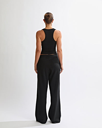Dion Knit Pants Black Cropped