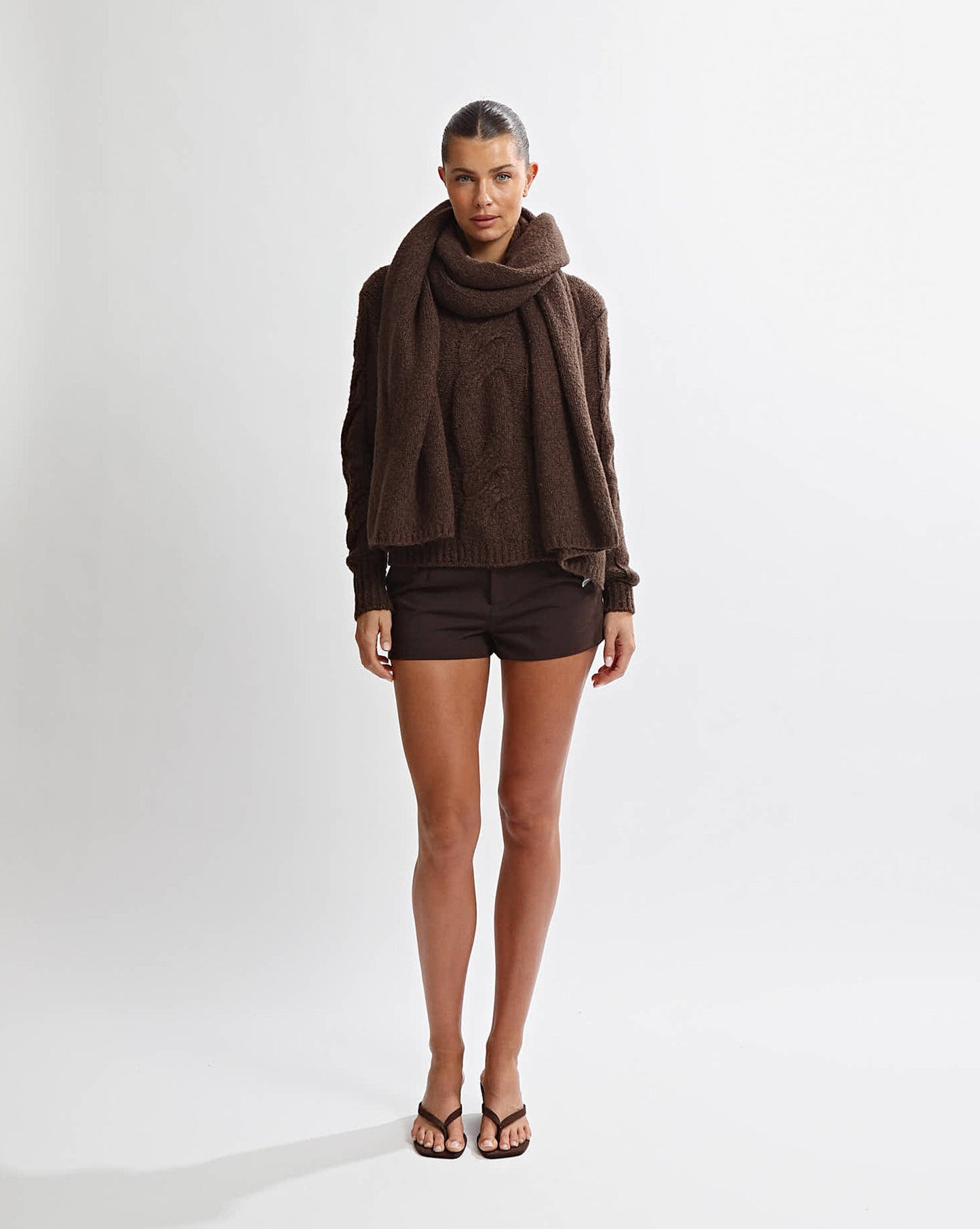 Elliot Knit Scarf Chocolate