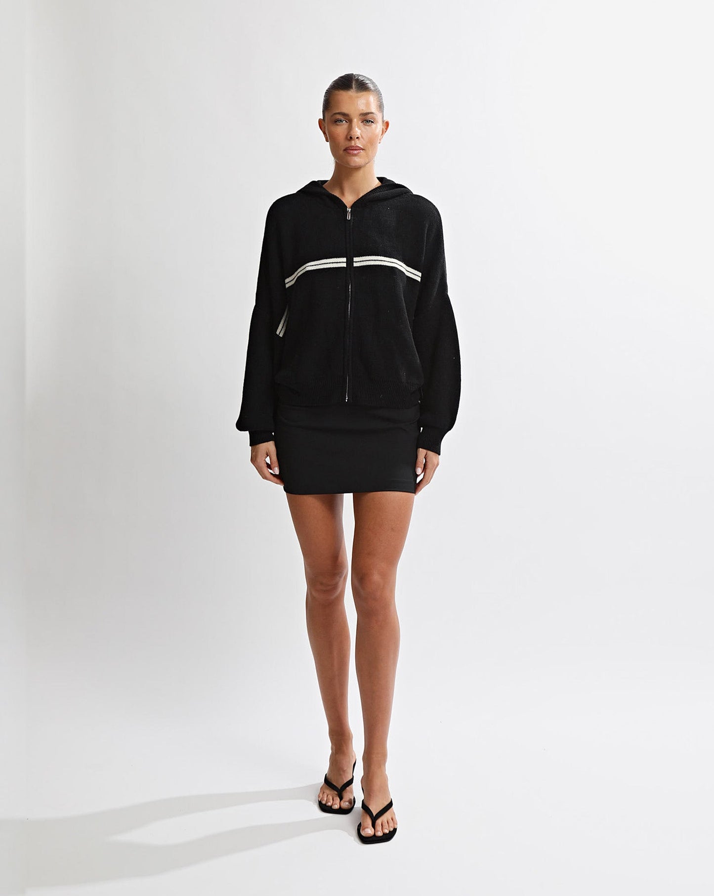 Sasha Knit Zip Jumper Black