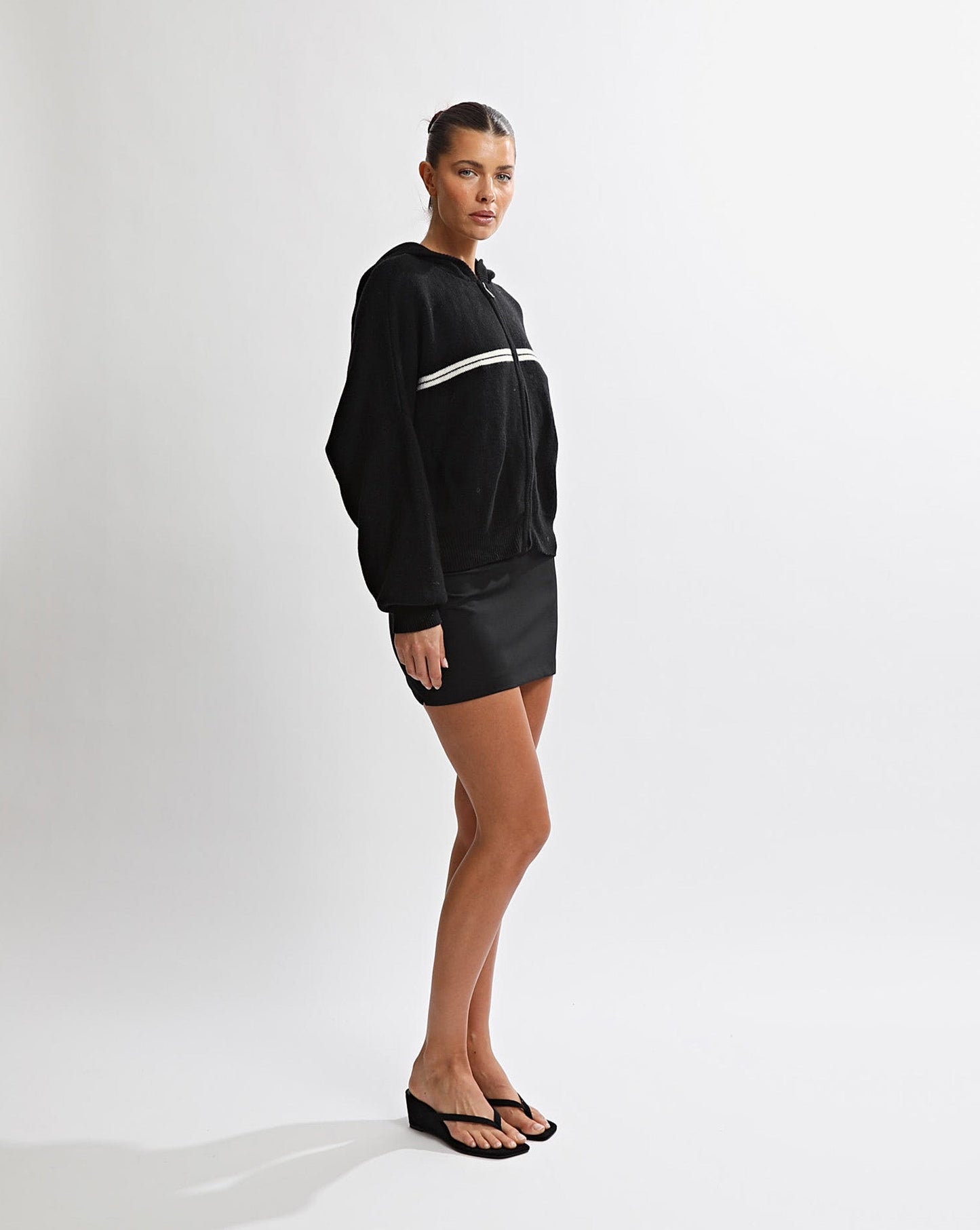 Sasha Knit Zip Jumper Black
