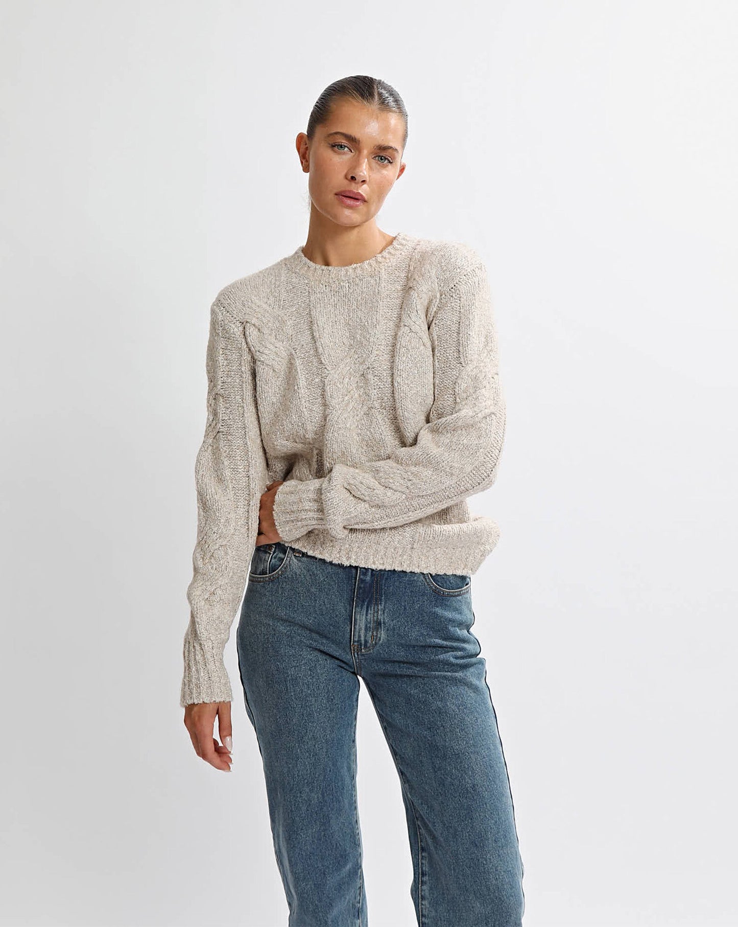 Bambi Knit Jumper Beige