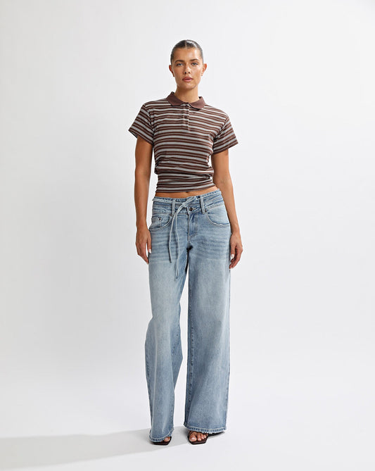 Mara Top Brown/Cream Stripe