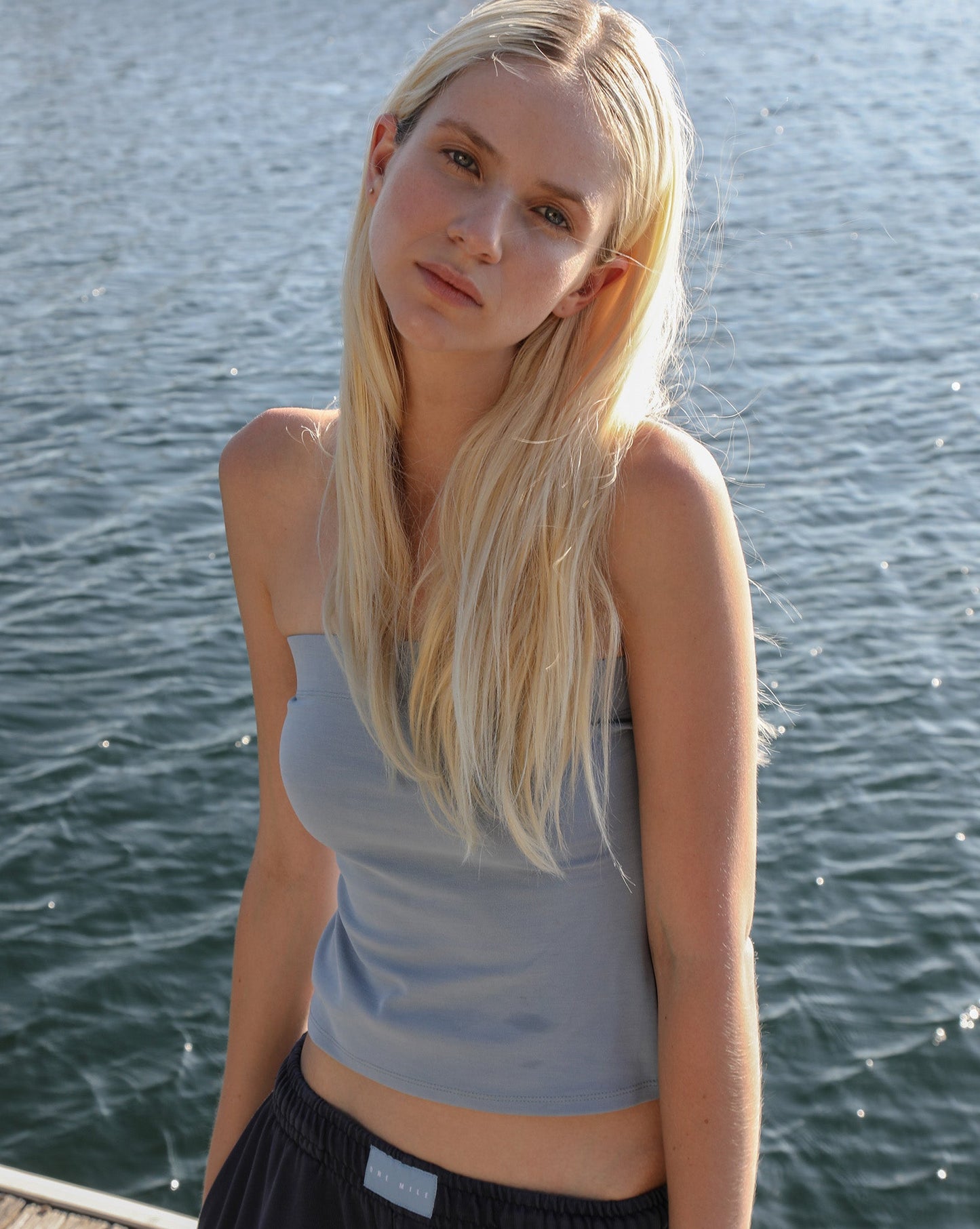 Bella Strapless Top Blue