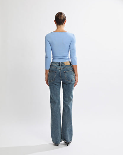 Samantha Quarter Sleeve Top Azzure