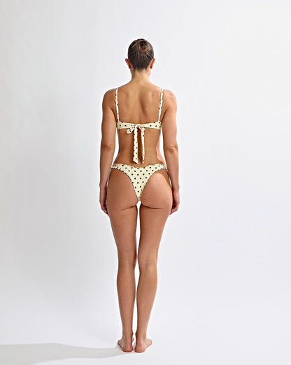 Karlo Balconette Bikini Top Yellow Polka