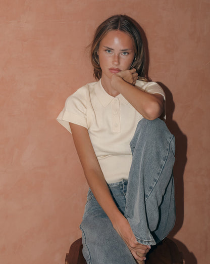 Blaire Knit Top Custard