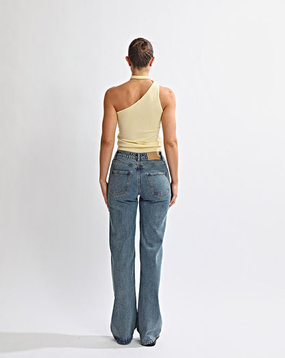 Carrie One Shoulder Top Yellow