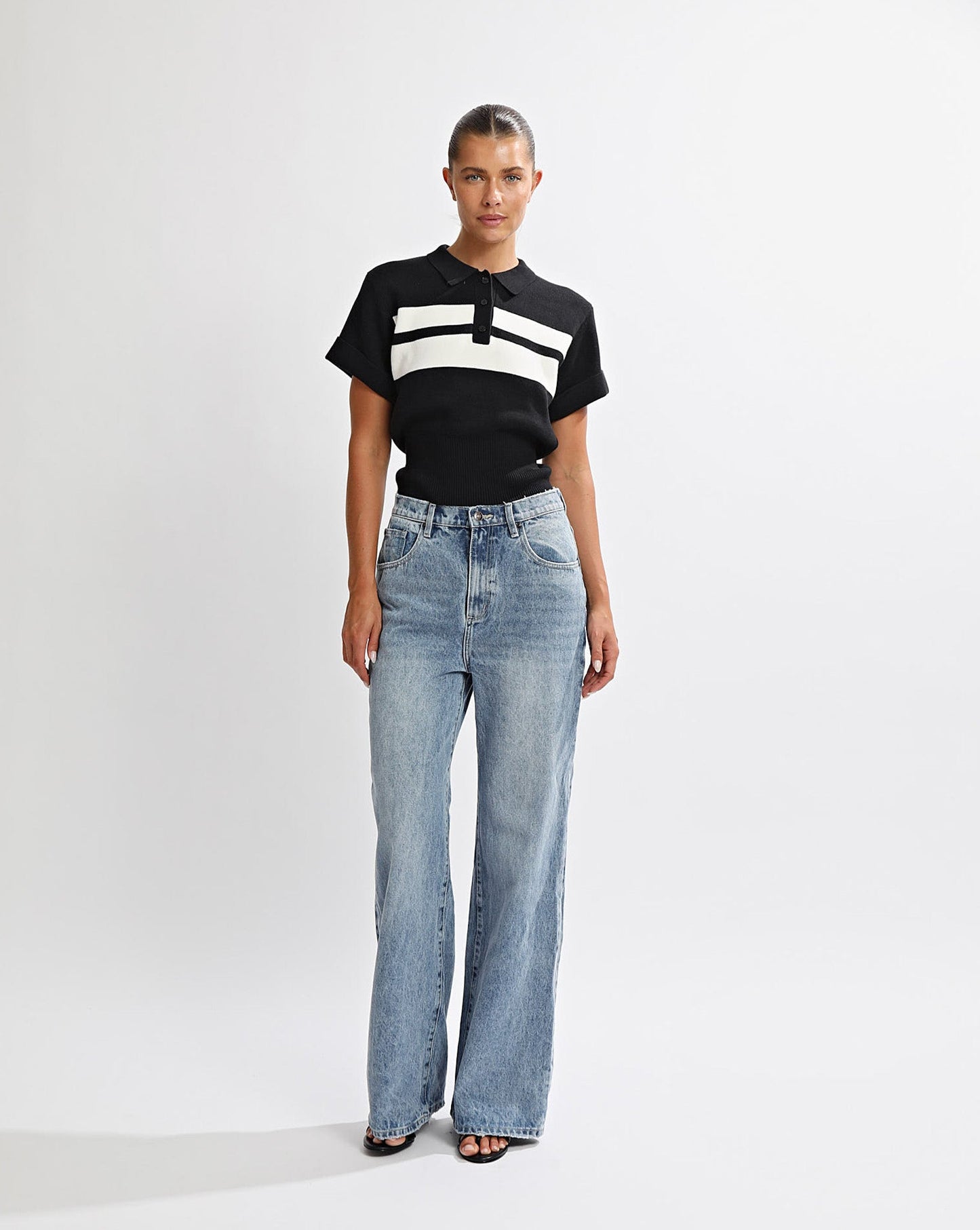 Brea Knit Top Black/White Stripe