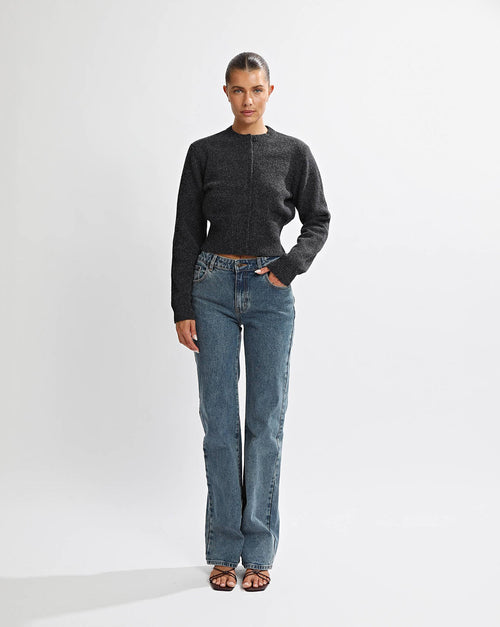 Portia Knit Cardigan Charcoal