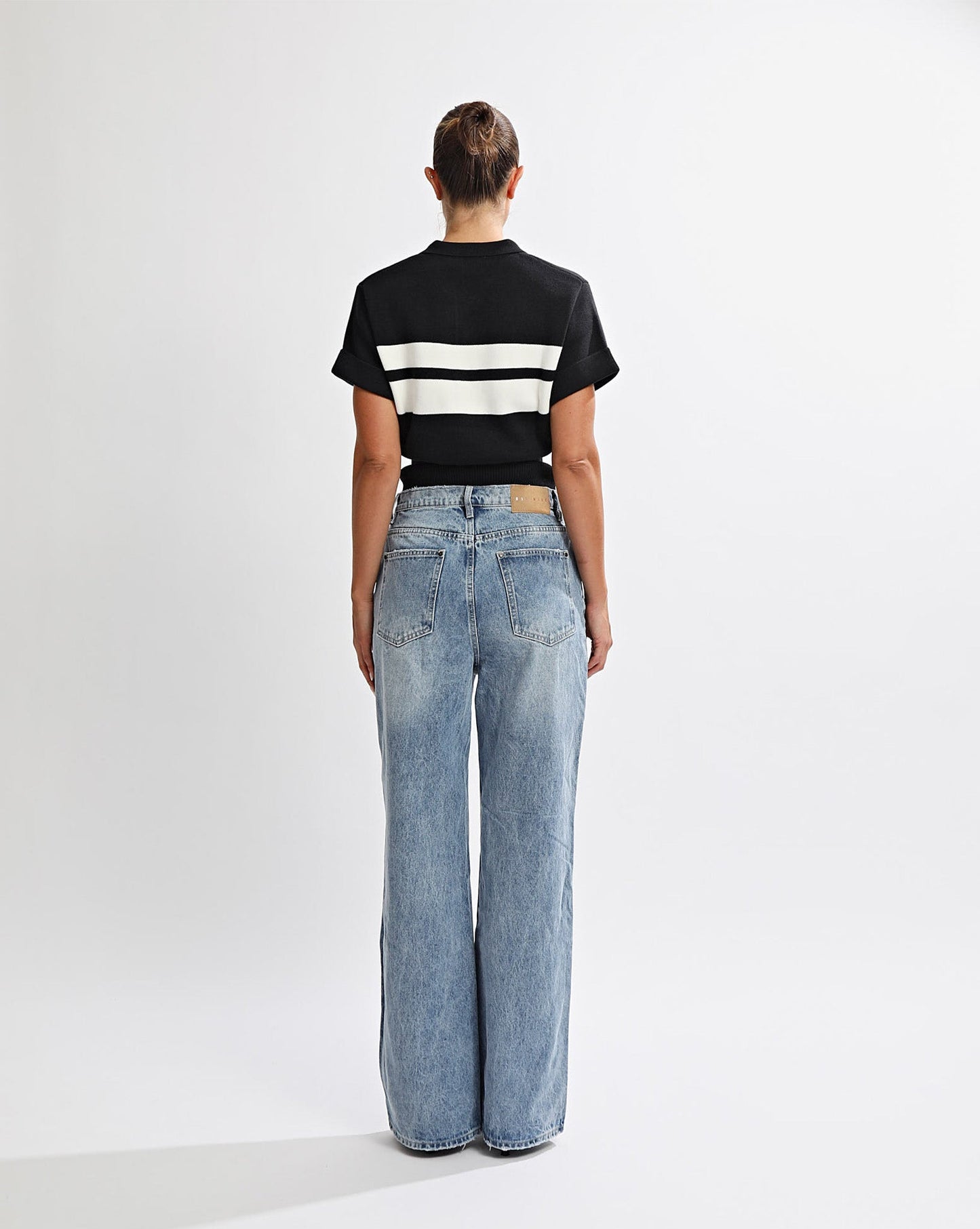 Brea Knit Top Black/White Stripe