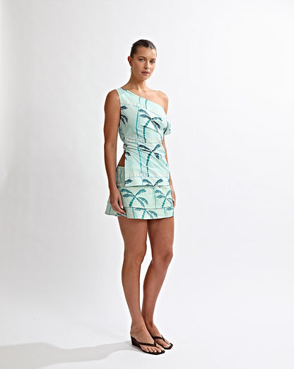 Lani Off Shoulder Top Green Tonic