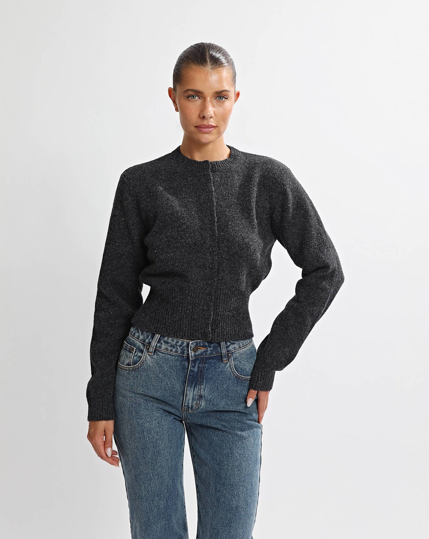 Portia Knit Cardigan Charcoal