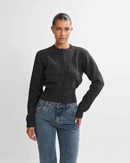 Portia Knit Cardigan Charcoal