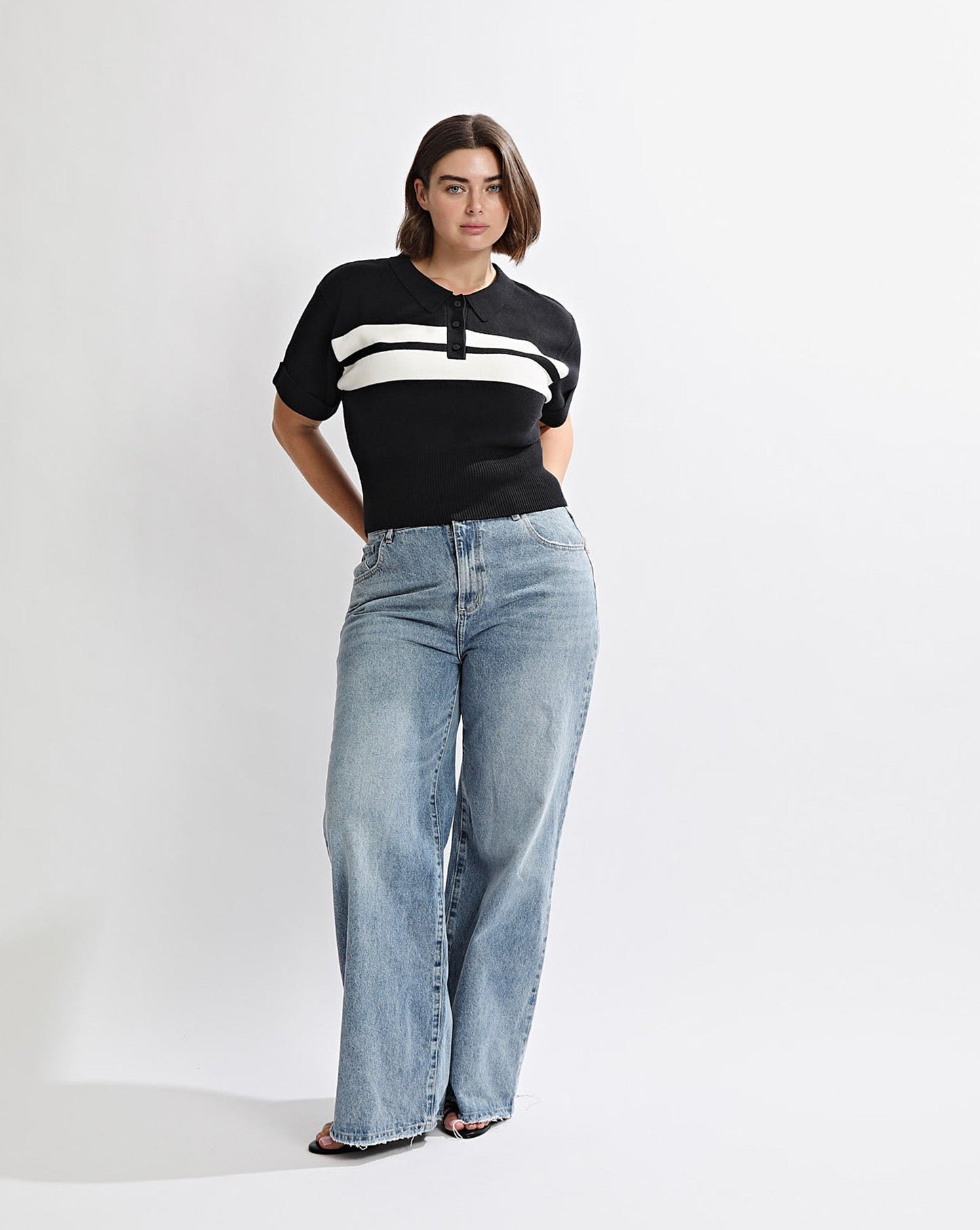 Brea Knit Top Black/White Stripe