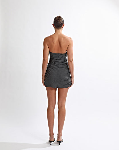 Heidi Strapless Mini Dress Slate