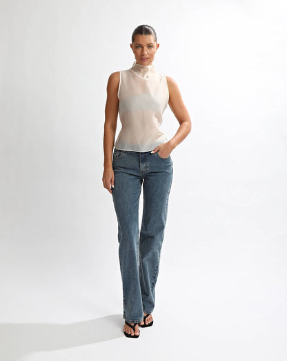 Tahlia Sheer Top Off White